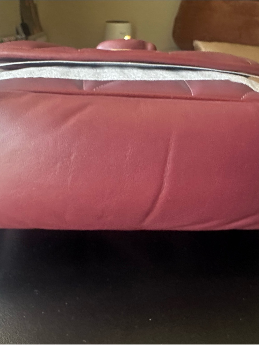 Coach quilted Madison Leather Shoulder Bag in Wine color. - Picture 5 of 12